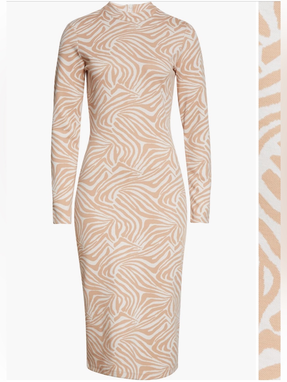 Ted Baker Zebra Striped Long Sleeved Midi Dress